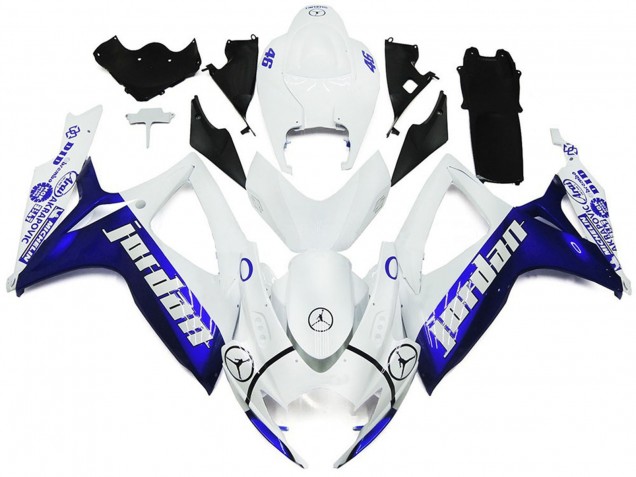 Blue and White Jordan Gloss Style 2006-2007 GSXR 600-750 Motorcycle Fairings