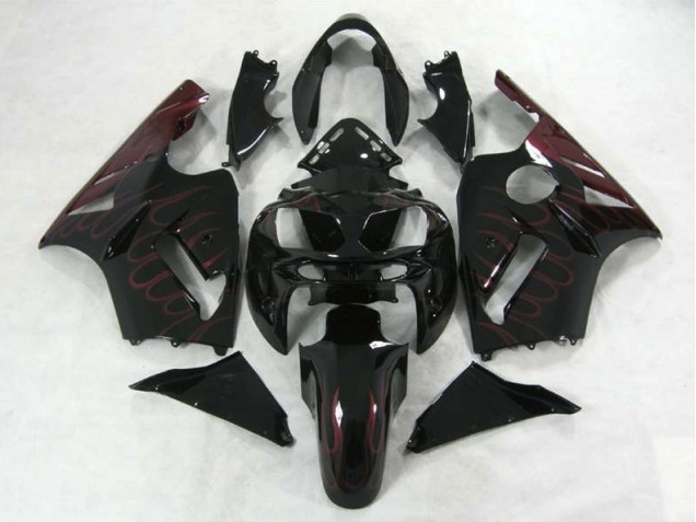 Burgundy Flame 2002-2005 ZX12R Motorcycle Fairings