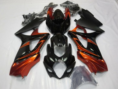 Burnt Orange and Black 2007-2008 GSXR 1000 Motorcycle Fairings
