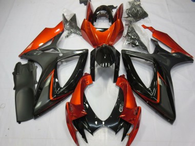 Burnt Orange and Grey 2006-2007 GSXR 600-750 Motorcycle Fairings