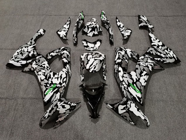 Camo and Green Logo 2008-2010 ZX10R Motorcycle Fairings Camo and Green Logo 2008-2010 ZX10R Motorcycle Fairings