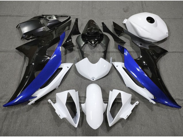 Custom Blue Black and White 2008-2016 R6 Motorcycle Fairings Custom Blue Black and White 2008-2016 R6 Motorcycle Fairings