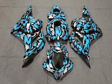 Custom Blue / Silver Camo 2009-2012 CBR600RR Motorcycle Fairings