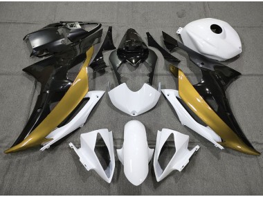Custom Gold Black and White 2008-2016 R6 Motorcycle Fairings
