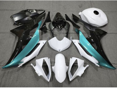 Custom LightBlue Black and White 2008-2016 R6 Motorcycle Fairings