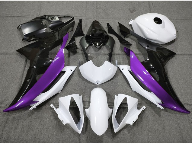 Custom Purple Black and White 2008-2016 R6 Motorcycle Fairings