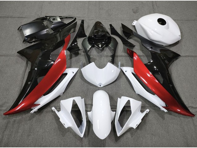 Custom Red Black and White 2008-2016 R6 Motorcycle Fairings Custom Red Black and White 2008-2016 R6 Motorcycle Fairings