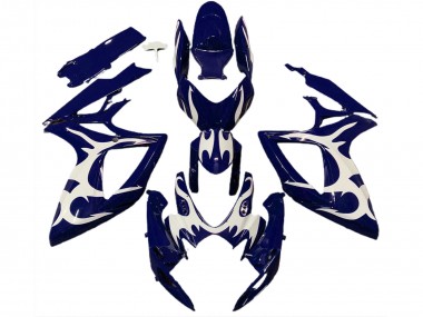 Dark Blue & White Design 2006-2007 GSXR 600-750 Motorcycle Fairings