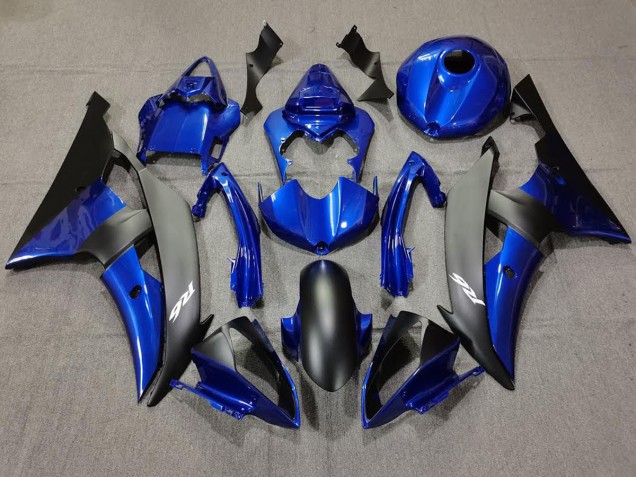 Dark Blue and Matte Black 2008-2016 R6 Motorcycle Fairings