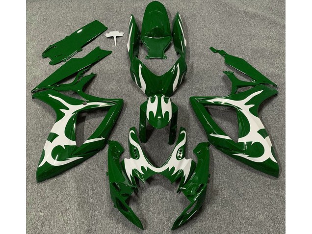 Dark Green & White 2006-2007 GSXR 600-750 Motorcycle Fairings Dark Green & White 2006-2007 GSXR 600-750 Motorcycle Fairings
