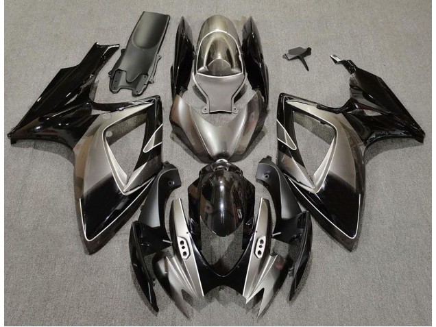 Dark Silver and Black 2006-2007 GSXR 600-750 Motorcycle Fairings Dark Silver and Black 2006-2007 GSXR 600-750 Motorcycle Fairings