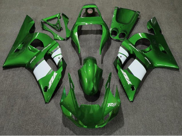 Deep Green & White 1998-2002 R6 Motorcycle Fairings