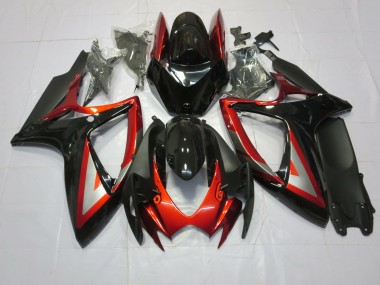 Deep Red Black 2006-2007 GSXR 600-750 Motorcycle Fairings
