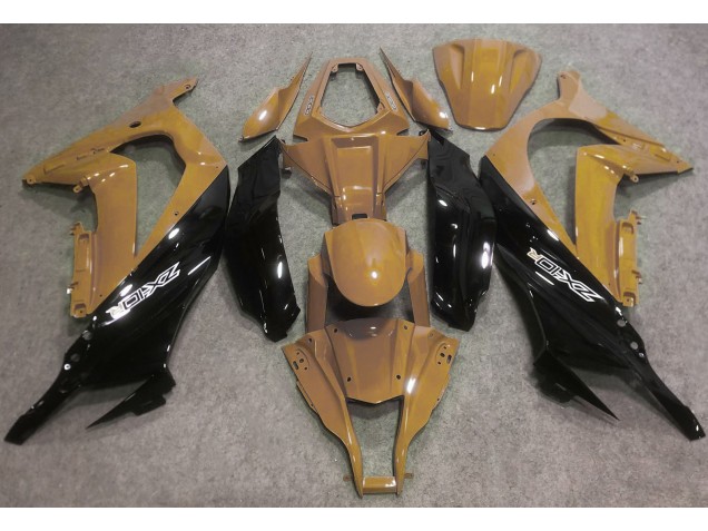 Desert Tan and Black 2016-2019 ZX10R Motorcycle Fairings