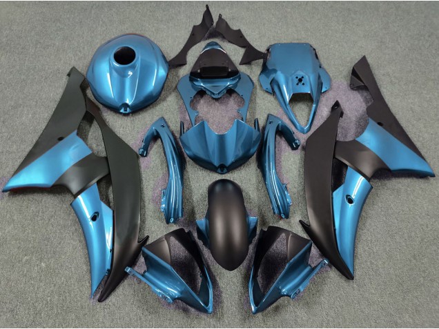 Electric Blue and Matte Black 2008-2016 R6 Motorcycle Fairings