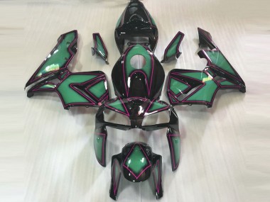Emerald Green & Pink Outline 2005-2006 CBR600RR Motorcycle Fairings