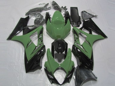 Forest Green and Black 2007-2008 GSXR 1000 Motorcycle Fairings
