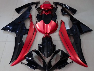 Gloss Black & Candy Red 2008-2016 R6 Motorcycle Fairings