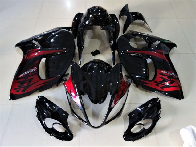 Gloss Black & Candy Red 2008-2020 GSXR 1300 Hayabusa Motorcycle Fairings