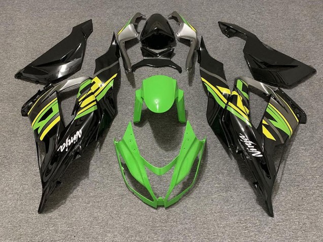 Gloss Black & Green Racing 2013-2018 ZX6R Motorcycle Fairings