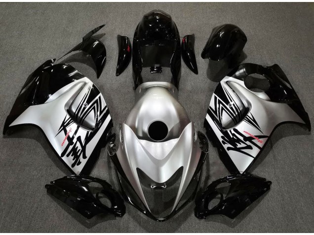 Gloss Black & Silver Design 2008-2020 GSXR 1300 Hayabusa Motorcycle Fairings