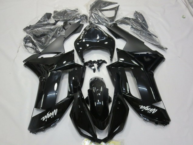 Gloss Black White decal 2007-2008 ZX6R Motorcycle Fairings