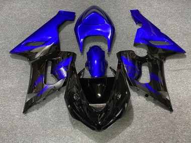 Gloss Black and Blue 2005-2006 ZX6R Motorcycle Fairings