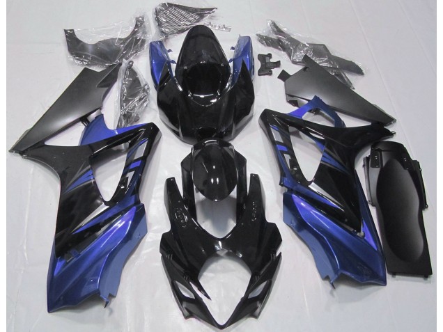 Gloss Black and Blue 2007-2008 GSXR 1000 Motorcycle Fairings