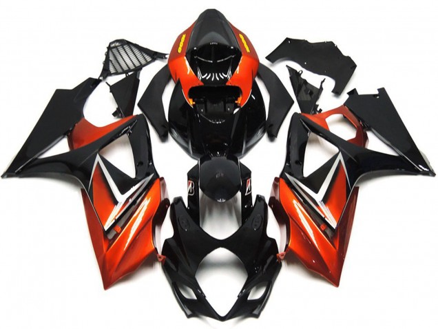 Gloss Black and Bronze Gold 2007-2008 GSXR 1000 Motorcycle Fairings