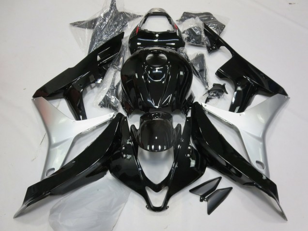 Gloss Black and Silver 2007-2008 CBR600RR Motorcycle Fairings