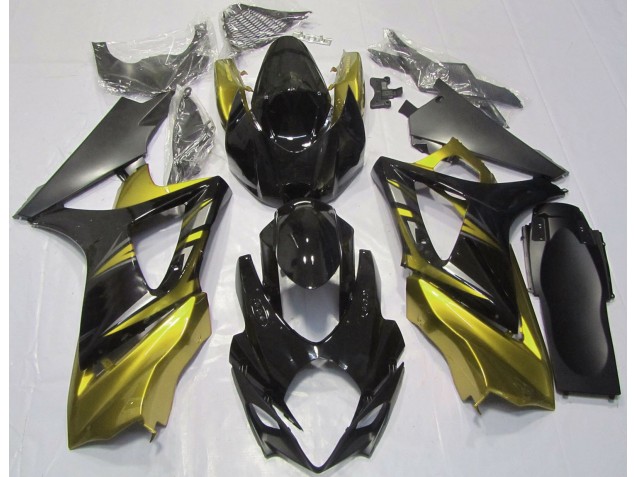 Gloss Black and Yellow 2007-2008 GSXR 1000 Motorcycle Fairings