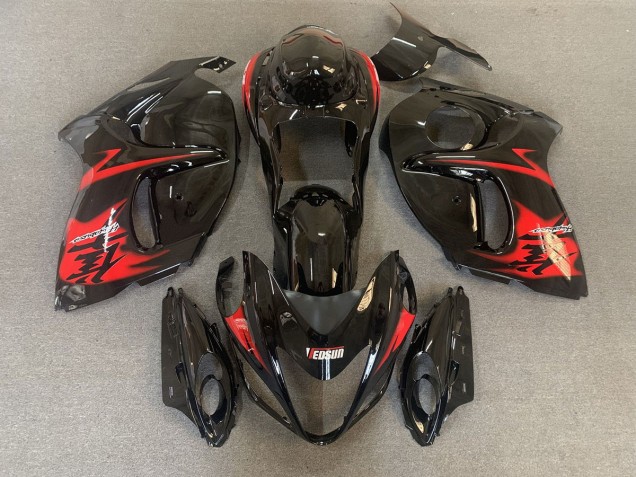 Gloss Black with Red Logos 2008-2020 GSXR 1300 Hayabusa Motorcycle Fairings