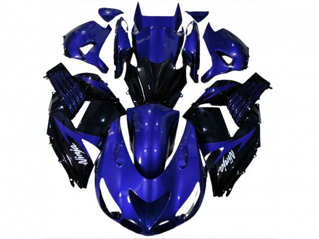 Gloss Blue and Black 2006-2011 ZX14R Motorcycle Fairings