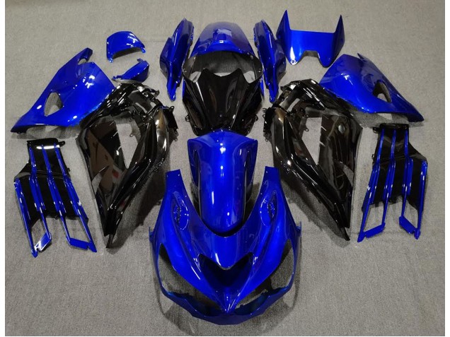 Gloss Blue and Black 2012-2021 ZX14R Motorcycle Fairings