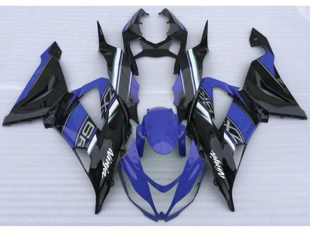Gloss Blue and Black 2013-2018 ZX6R Motorcycle Fairings