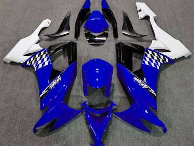 Gloss Blue and White 2008-2010 ZX10R Motorcycle Fairings