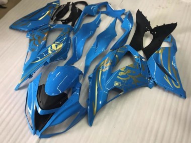 Gloss Blue with Gold 2016-2019 ZX10R Motorcycle Fairings