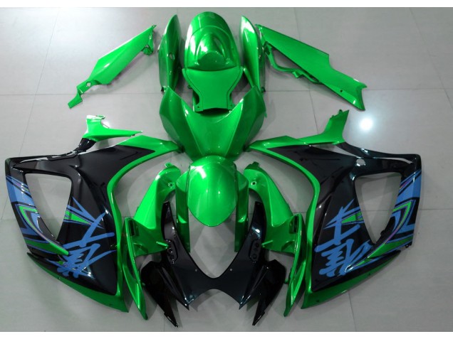 Gloss Green & Black 2006-2007 GSXR 600-750 Motorcycle Fairings