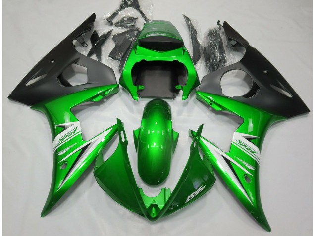 Gloss Green & White 2005 R6 Motorcycle Fairings