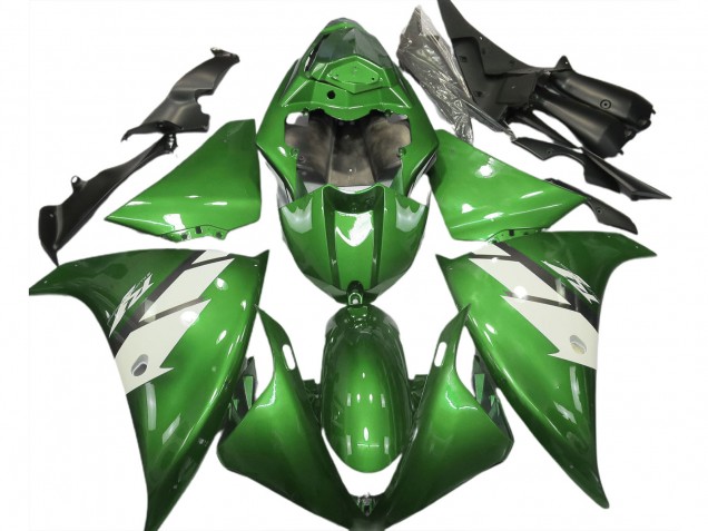 Gloss Green & White 2012-2014 R1 Motorcycle Fairings