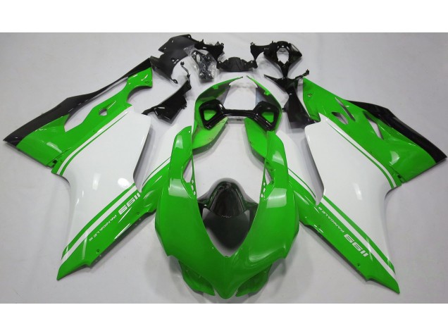 Gloss Green White and Black 2011-2014 Ducati 1199 Motorcycle Fairings