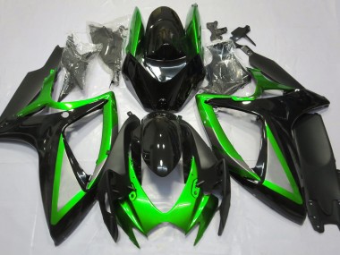 Gloss Green and Black 2006-2007 GSXR 600-750 Motorcycle Fairings