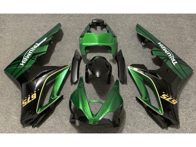 Gloss Green and Black 2009-2012 Daytona 675 Motorcycle Fairings