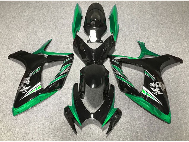 Gloss Green and Black Design 2006-2007 GSXR 600-750 Motorcycle Fairings