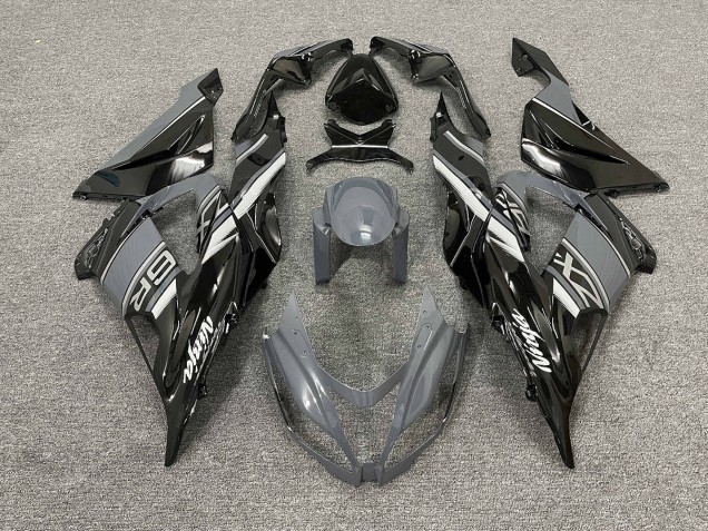 Gloss Grey and Black 2013-2018 ZX6R Motorcycle Fairings