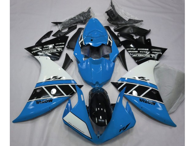 Gloss Light Blue White and Black 2012-2014 R1 Motorcycle Fairings