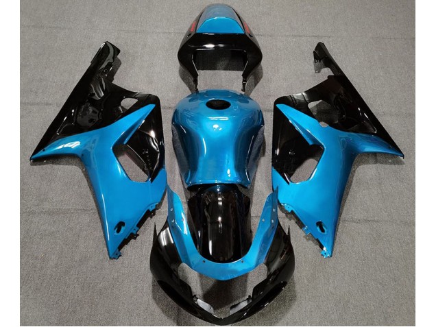 Gloss Light Blue and Black 2001-2003 GSXR 600-750 Motorcycle Fairings