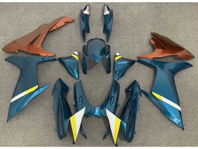 Gloss Light Blue and Orange 2011-2024 GSXR 600-750 Motorcycle Fairings Gloss Light Blue and Orange 2011-2024 GSXR 600-750 Motorcycle Fairings