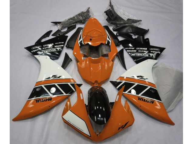 Gloss Orange White and Black 2012-2014 R1 Motorcycle Fairings Gloss Orange White and Black 2012-2014 R1 Motorcycle Fairings
