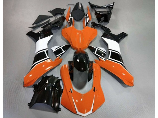 Gloss Orange White and Black 2015-2019 R1 Motorcycle Fairings